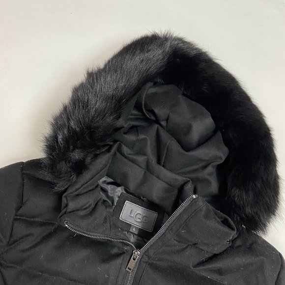 UGG Talia Sheepskin Shearling Trim Down Jacket - Picture 4 of 7
